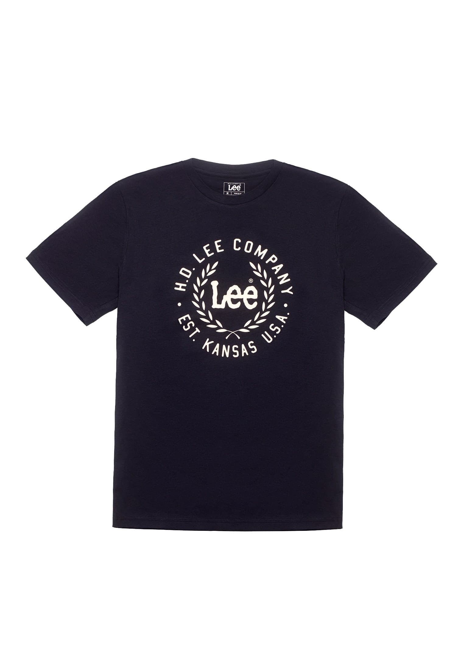 T-shirt bleu marine à logo Lee sur fond blanc