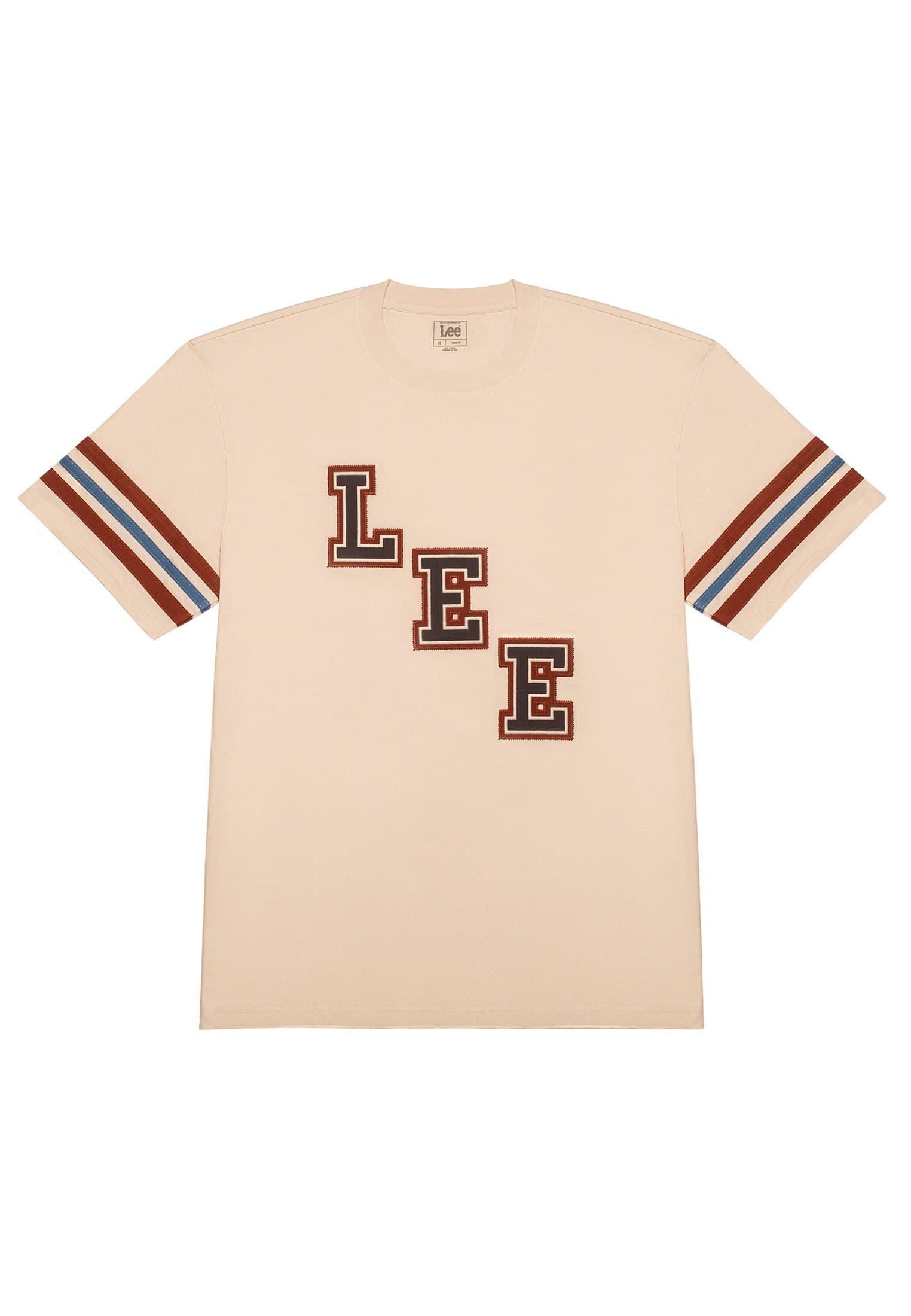 T-shirt crème à grandes lettres Lee sur fond blanc