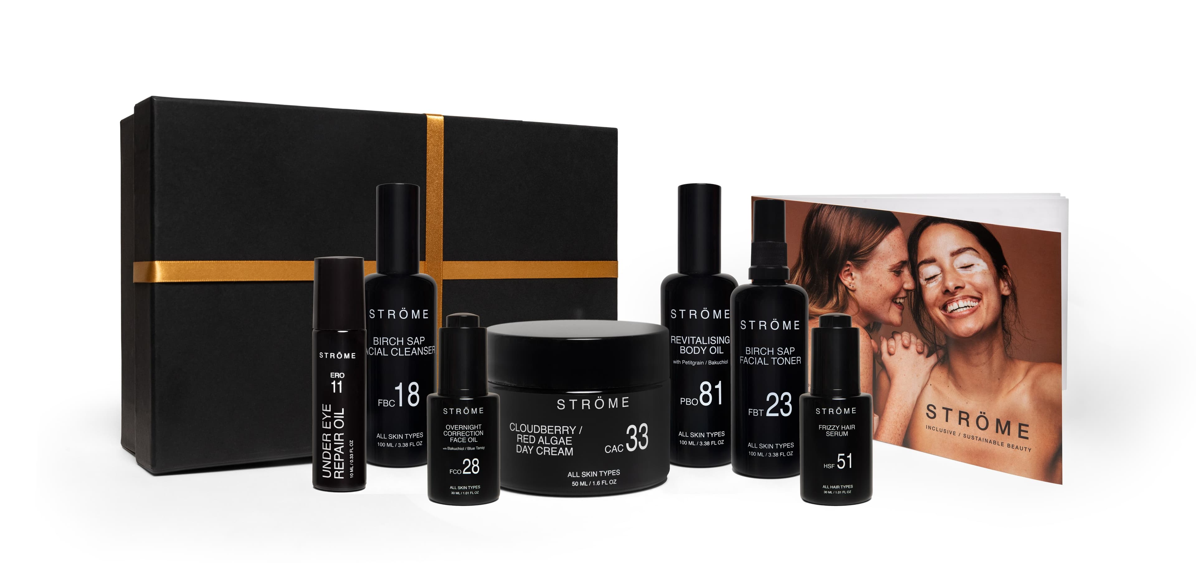 Coffret et gamme de soins Ströme réunis en une seule image